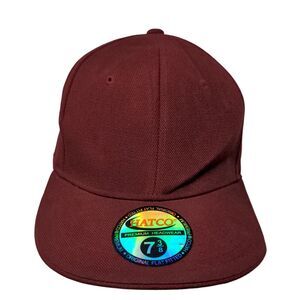 Hatco Original Flat Fitted Hat Red Size 7 3/8 Vented Holes 6 Panel Blank